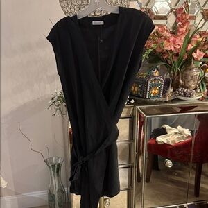 Lilysilk Elegant Black Wrap Dress size S